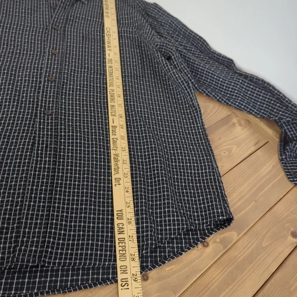 Bugatchi Uomo Men’s Black White Check Long Sleeve Button Down Shirt L - Picture 10 of 11